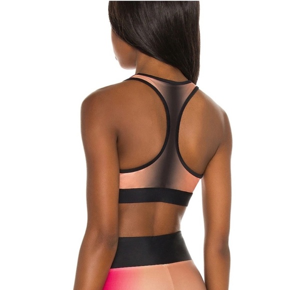 P.E NATION Momentum Sports Bra Pink Ombré Size Small Racer Back Scoop Neck - Picture 2 of 9